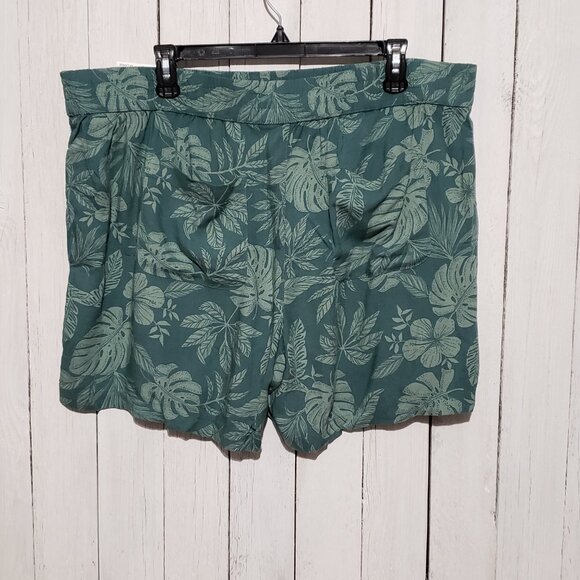 NEW Sonoma XXL Shorts Women's Green Floral Tropical Pull On Pockets Rayon 2X - Picture 3 of 6